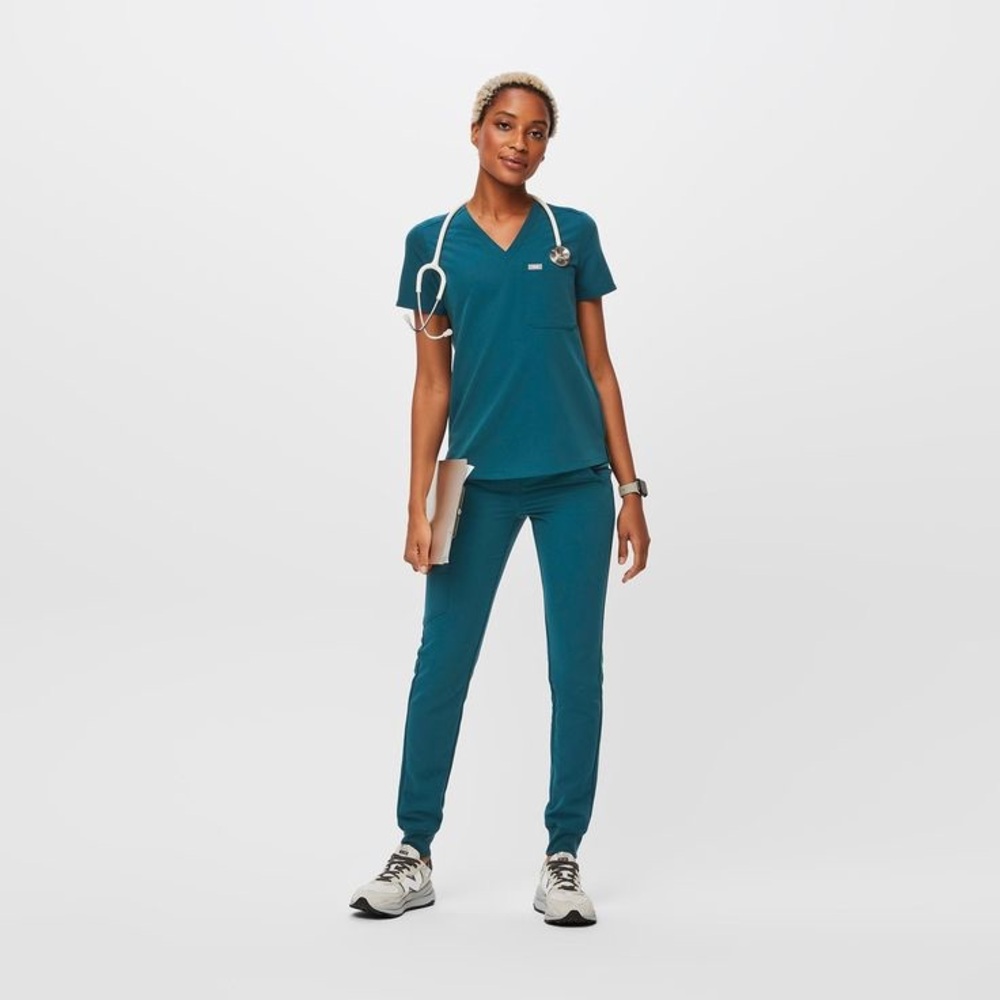 **LIMITED EDITION Caribbean Blue set XS Figs Catarina top | Zamora 2.0 joggers